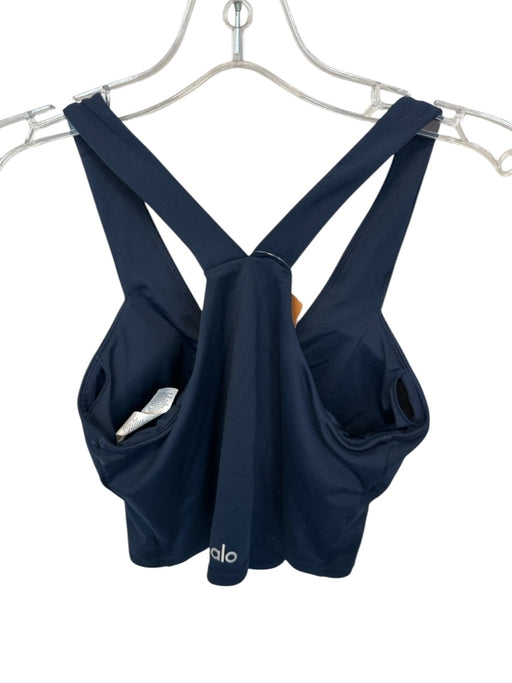 Alo Size S Navy Polyester Blend Built in bra Racerback Cropped Athletic Top Navy / S