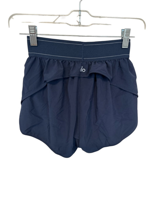 Alo Size XXS Navy & white Polyester Blend Waist Band High Waist Athletic Shorts Navy & white / XXS
