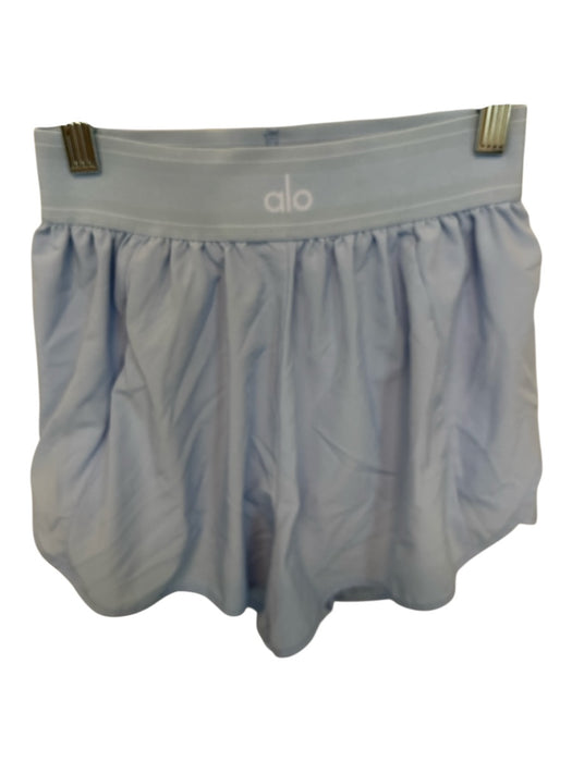Alo Size XXS Sky Blue Polyester Blend Waist Band High Waist Athletic Shorts Sky Blue / XXS