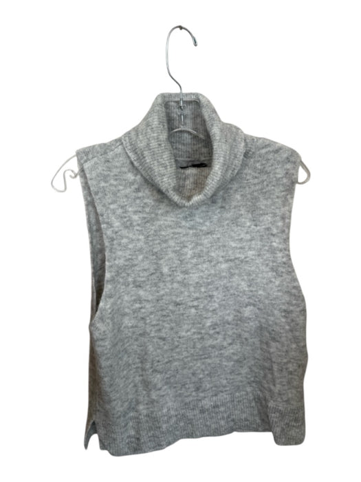 Vero Moda Size S Light Gray Acrylic Turtleneck Sleeveless Knit Sweater Light Gray / S