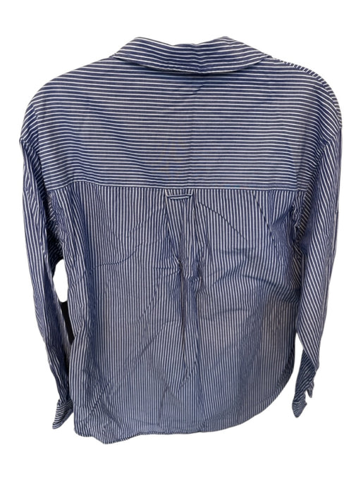 Veronica Beard Size S Blue & White Cotton Long Sleeve Button Down Top Blue & White / S