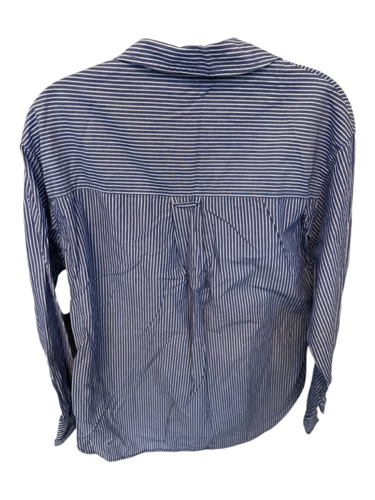 Veronica Beard Size S Blue & White Cotton Long Sleeve Button Down Top Blue & White / S