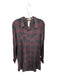 Cloth & Stone Size L Red & Gray Long Sleeve Plaid Front Pockets Collar Dress Red & Gray / L