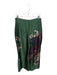 Silvia Tcherassi Size L Green & Peach Silk Blend Back Zip Abstact Heel Pants Green & Peach / L