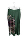Silvia Tcherassi Size L Green & Peach Silk Blend Back Zip Abstact Heel Pants Green & Peach / L