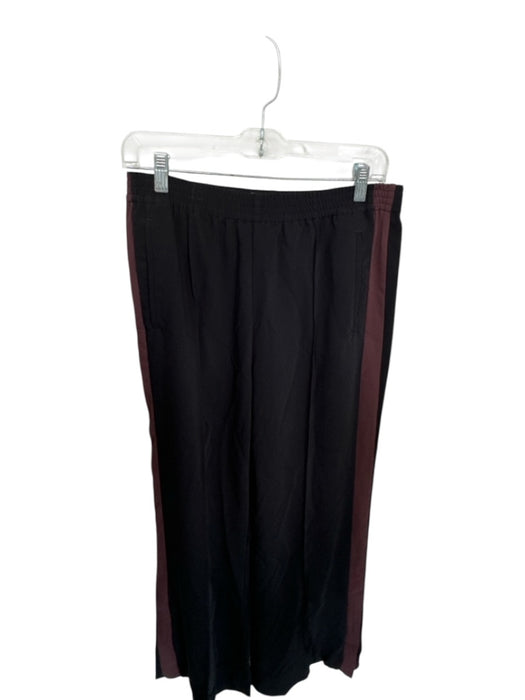 Madewell Size M Black & Brown Polyester Elastic Waist Side Stripe Wide Leg Pants Black & Brown / M
