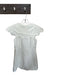 TCEC Size S White & Brass Polyester Sleeveless Bib Scalloped Buttons Dress White & Brass / S