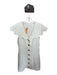TCEC Size S White & Brass Polyester Sleeveless Bib Scalloped Buttons Dress White & Brass / S
