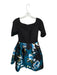 Betsy & Adam Size 10 Black & Teal Viscose Blend 3/4 Sleeve Floral Dress Black & Teal / 10