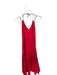 LUMIERE Size S Red & Black Cotton Halter Neck Textured Button Down Maxi Dress Red & Black / S