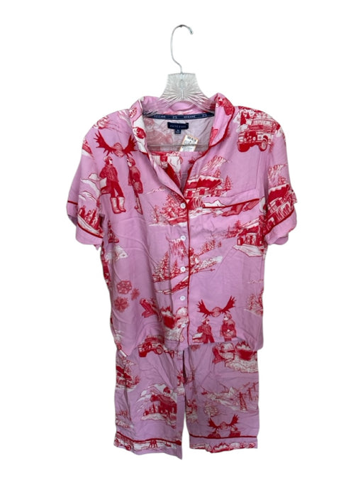 Katie Kime Size XS Pink & Red Modal & Cotton Drawstring Trees People Pajamas Pink & Red / XS