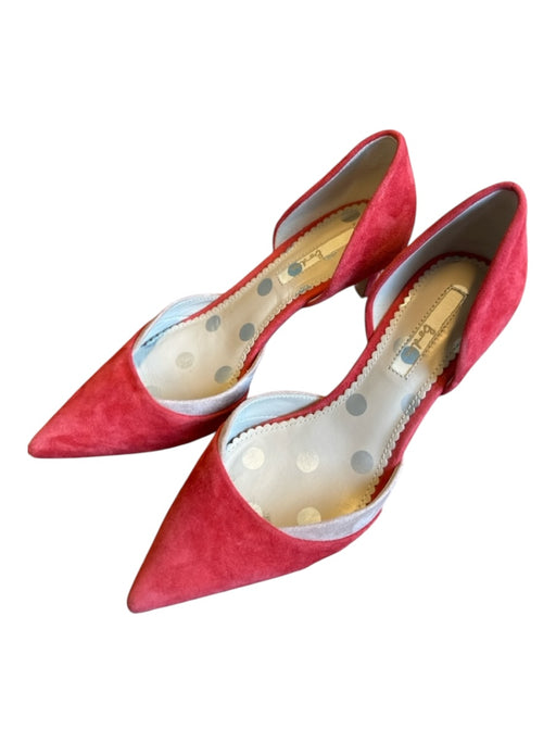 Boden Shoe Size 7.5 Red & Tan Suede Stiletto Pointed Toe Pumps Red & Tan / 7.5