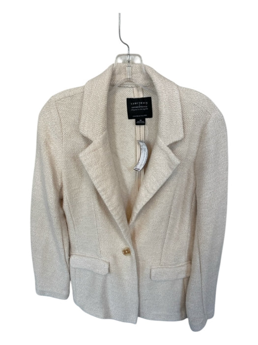 Sanctuary Size XS Cream Cotton Blend Knit One Button Jacket Cream / XS