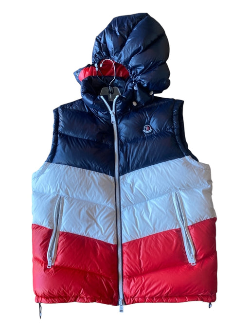 Moncler Size 4 Red & White & Blue Synthetic Puffer Vest Men's Jacket 4