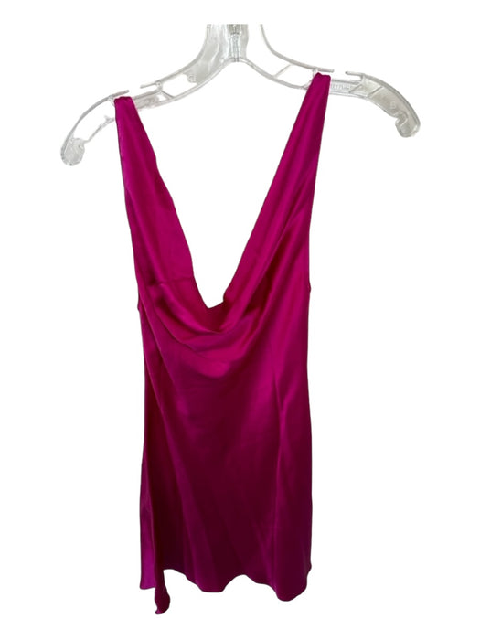 Amanda Uprichard Size S Magenta Silk Halter Neck Open Back Mini Dress Magenta / S