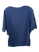 Lafayette 148 Size M Navy Viscose Blend Batwing Ribbed Trim Round Neck Top Navy / M