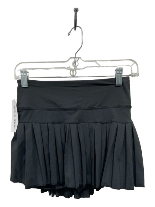 Goldhinge Size S Black Polyester Blend Elastic Waist Pleated Tennis Skort Black / S