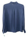 Tory Burch Size 4 Slate Blue Silk Pintuck Collared Button Up Long Sleeve Top Slate Blue / 4