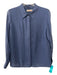 Tory Burch Size 4 Slate Blue Silk Pintuck Collared Button Up Long Sleeve Top Slate Blue / 4