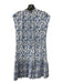 Rebecca Taylor Size 4 White & Blue Silk Floral Paisley Sleeveless Dress White & Blue / 4