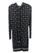 Tory Burch Size S Black & Beige Rayon Printed Long Sleeve Mock Neck Dress Black & Beige / S