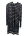 Tory Burch Size S Black & Beige Rayon Printed Long Sleeve Mock Neck Dress Black & Beige / S