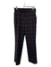 Elie Tahari Size 2 Brown Polyester Blend Plaid Button & Zip Front Straight Pants Brown / 2