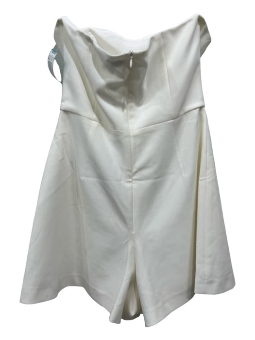 French Connection Size 4 White Polyester Blend Strapless Back Zip Romper White / 4