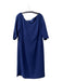 Lafayette 148 Size 14 Navy Acetate Blend V Neck Half Sleeve Back Zip Dress Navy / 14