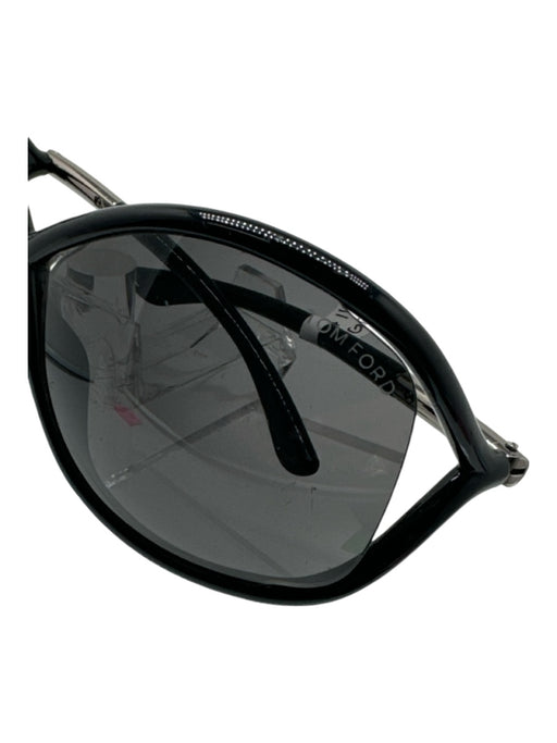 Tom Ford Black & Gunmetal Acetate Criss Cross Sunglasses Black & Gunmetal