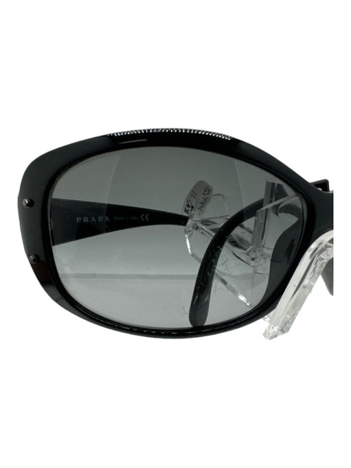 Prada Black Acetate Stud Detail Oval Sunglasses Black