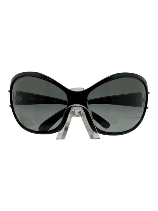 Prada Black Acetate Stud Detail Oval Sunglasses Black