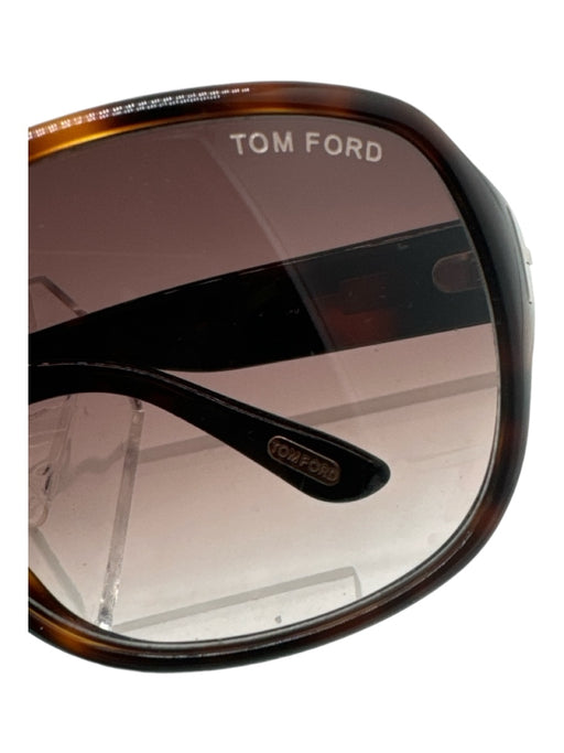 Tom Ford Brown Acetate Aviator Tortoise Shell Sunglasses Brown