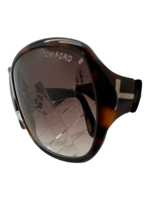 Tom Ford Brown Acetate Aviator Tortoise Shell Sunglasses Brown