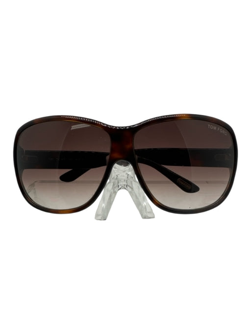 Tom Ford Brown Acetate Aviator Tortoise Shell Sunglasses Brown