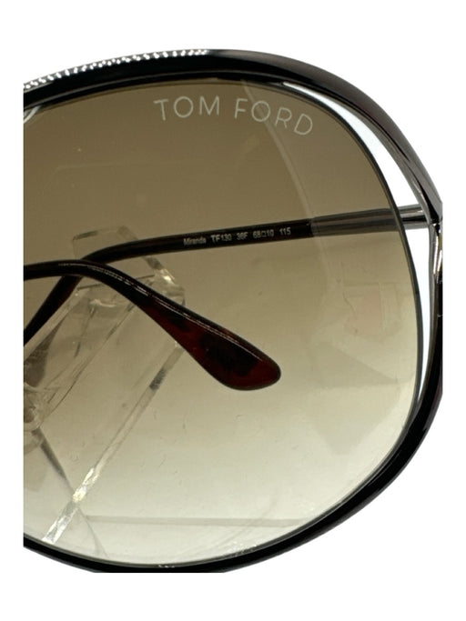 Tom Ford Gunmetal & Brown Metal Criss Cross tinted lens Sunglasses Gunmetal & Brown