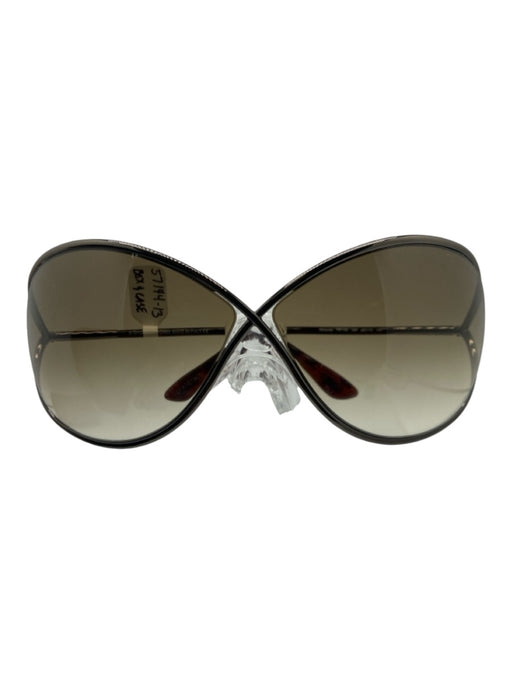 Tom Ford Gunmetal & Brown Metal Criss Cross tinted lens Sunglasses Gunmetal & Brown