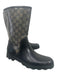 Gucci Shoe Size 38 Black & Gold Rubber Guccissima Calf Rain Boot Boots Black & Gold / 38