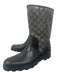 Gucci Shoe Size 38 Black & Gold Rubber Guccissima Calf Rain Boot Boots Black & Gold / 38