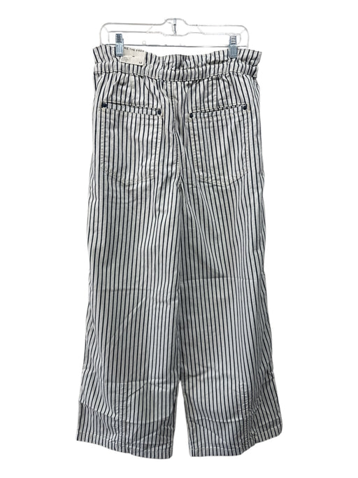 We The Free Size M White & Navy Cotton Denim Button Fly Vertical Stripes Jeans White & Navy / M