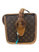 Louis Vuitton Brown & Beige Coated Canvas Monogram Shoulder Bag Top Flap Bag Brown & Beige / L