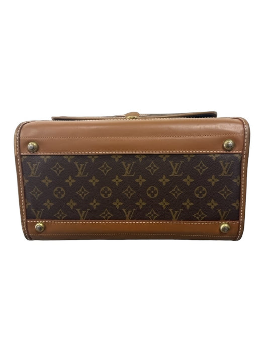 Louis Vuitton Brown & Beige Coated Canvas Monogram Shoulder Bag Top Flap Bag Brown & Beige / L