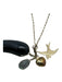 Black & Gold 14k Gold Fill Horn Bird Heart Magnetic Close Necklace Black & Gold