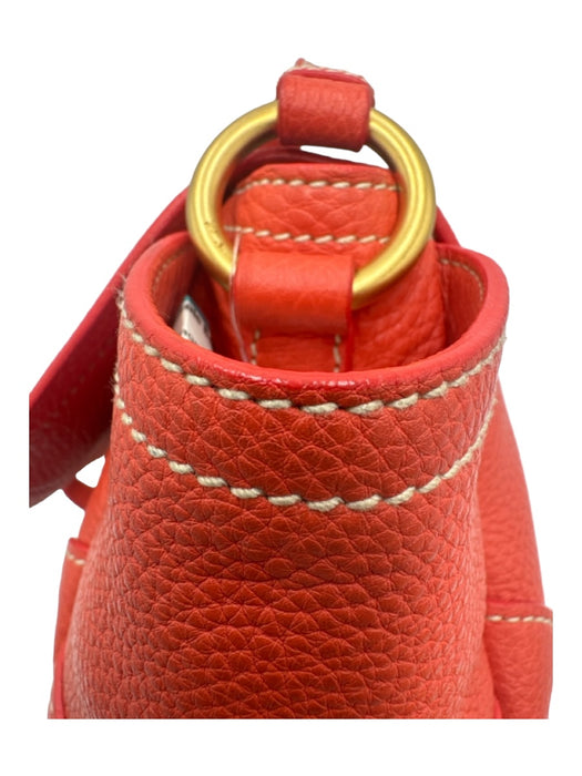 Prada Orange Leather Flap Crossbody Gold Hardware Contrast Stitching Bag Orange / S