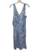 Lily Pulitzer Size Medium Blue, Pink, Orange Linen Sleeveless V Neck Shift Dress Blue, Pink, Orange / Medium