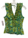 Love The Label Size Small Green, Blue, Yellow Cotton Ruffle Cap Sleeve Top Green, Blue, Yellow / Small