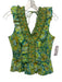 Love The Label Size Small Green, Blue, Yellow Cotton Ruffle Cap Sleeve Top Green, Blue, Yellow / Small