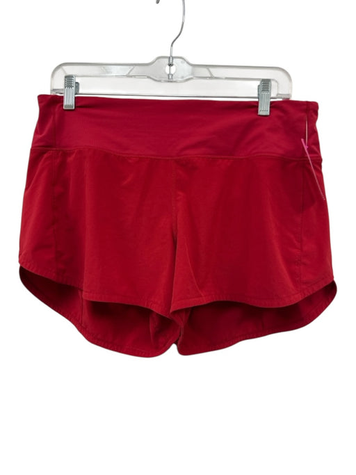 Lululemon Size 10 Red Elastic Waist Mid Rise Zipper Back Shorts Red / 10