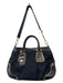 Prada Black & Brown Nylon & Leather Double Top Handle Shoulder Gold Hardware Bag Black & Brown / S