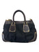 Prada Black & Brown Nylon & Leather Double Top Handle Shoulder Gold Hardware Bag Black & Brown / S